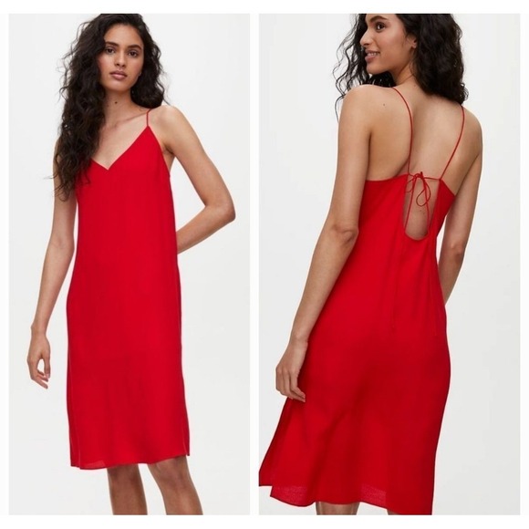 Wilfred Free‎ Slip Dress Mini Red Sleeveless Casual Back Tie XXS - Picture 1 of 9